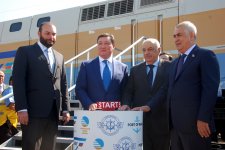 Baku receives first train via Trans-Caspian int’l transport route (PHOTO)