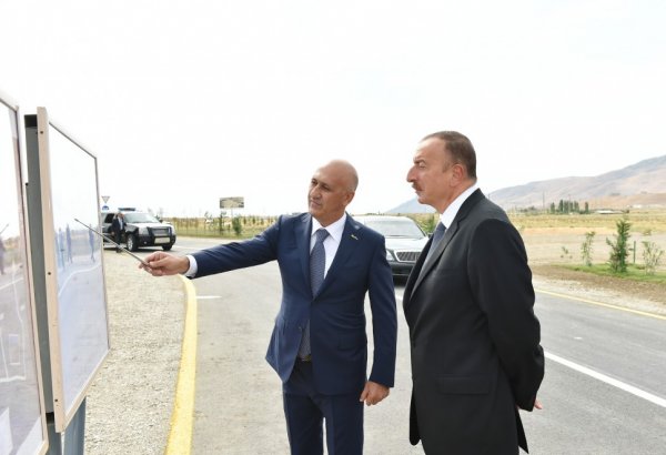 Azerbaijani president attends opening of Siyazan-Mashrif highway