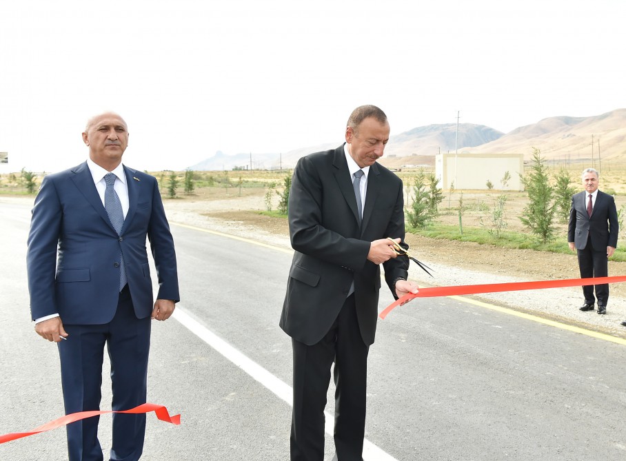 Azerbaijani president attends opening of Siyazan-Mashrif highway