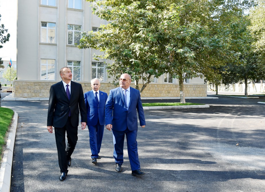 Azerbaijani president reviews lyceum in Yasamal district of Baku after major reconstruction (PHOTO)