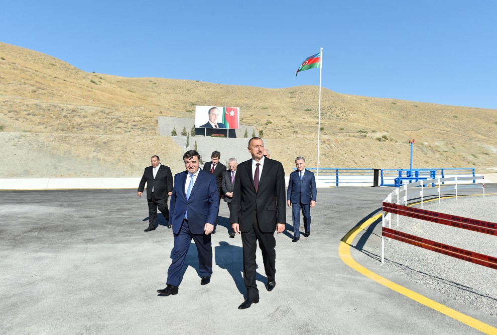 Azerbaijani president attends ceremony of water supply from Takhtakorpu-Jeyranbatan canal (PHOTO)