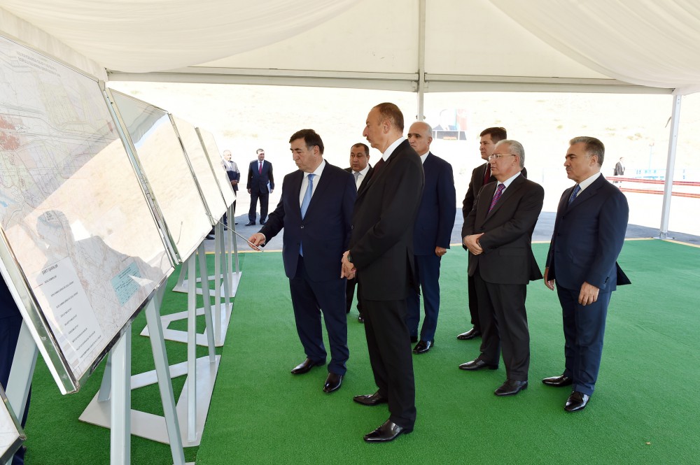 Azerbaijani president attends ceremony of water supply from Takhtakorpu-Jeyranbatan canal (PHOTO)