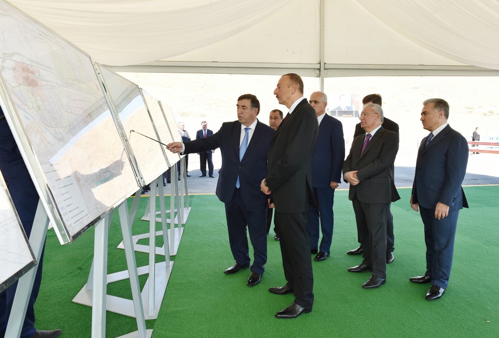Azerbaijani president attends ceremony of water supply from Takhtakorpu-Jeyranbatan canal (PHOTO)