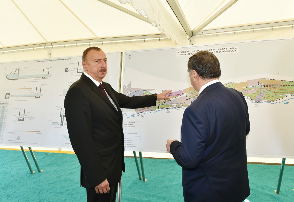Azerbaijani president attends ceremony of water supply from Takhtakorpu-Jeyranbatan canal (PHOTO)