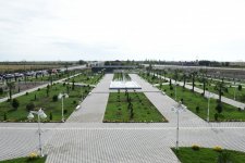 Azerbaijani president attends opening of Flag Square in Kurdamir district