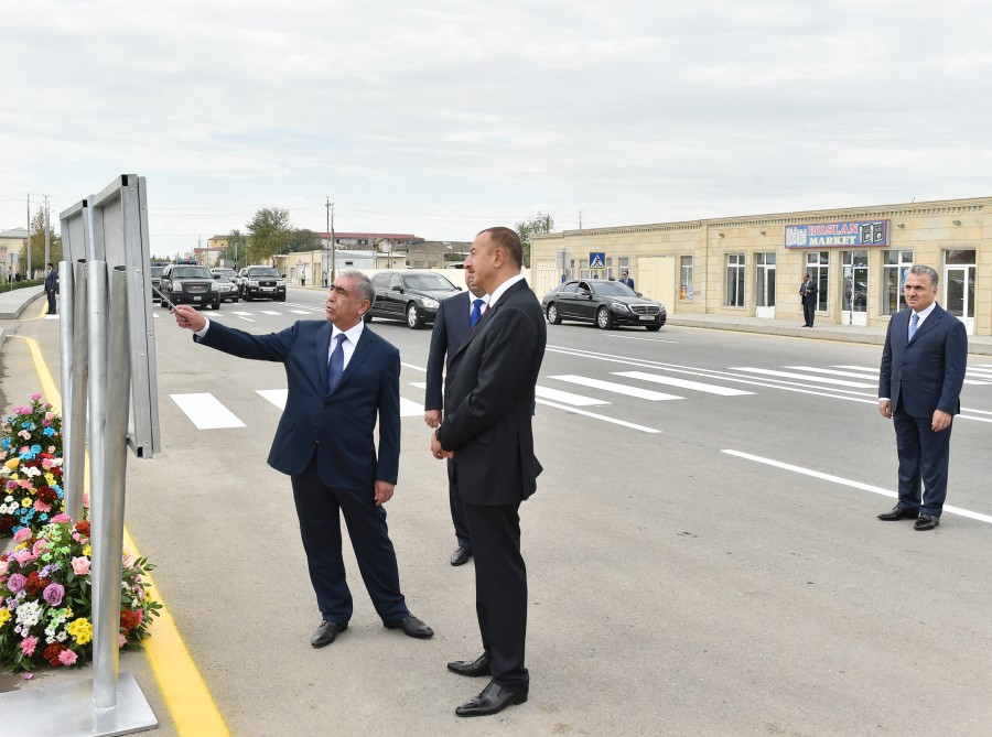 Azerbaijani president attends opening of Aghsu-Kurdamir highway