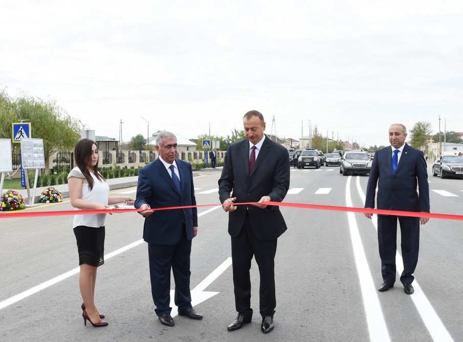 Azerbaijani president attends opening of Aghsu-Kurdamir highway