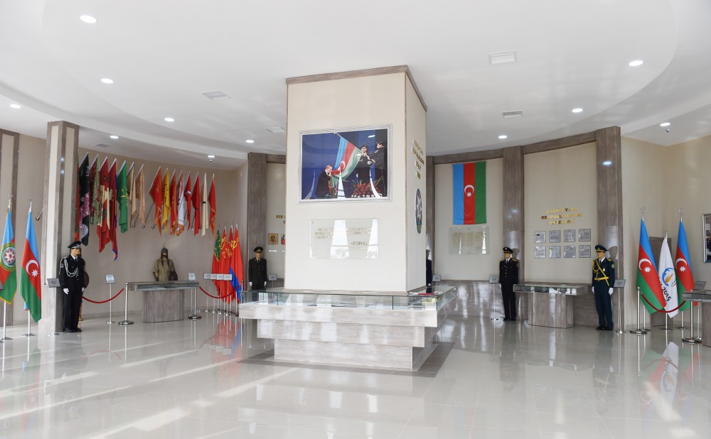 Azerbaijani president attends opening of Flag Square in Kurdamir district