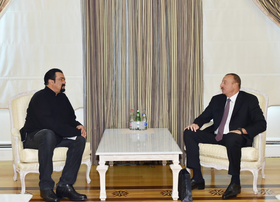 Azerbaijani president receives famous actor Steven Seagal