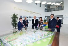 Azerbaijani president, his spouse attend opening of school complex and Golf Club