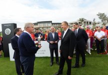 Azerbaijani president, his spouse attend opening of school complex and Golf Club