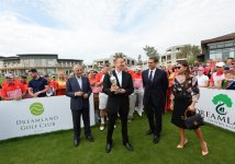 Azerbaijani president, his spouse attend opening of school complex and Golf Club
