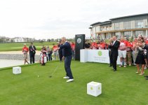 Azerbaijani president, his spouse attend opening of school complex and Golf Club