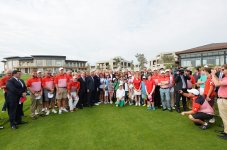 Azerbaijani president, his spouse attend opening of school complex and Golf Club