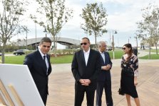 Azerbaijani president, his spouse attend opening of school complex and Golf Club