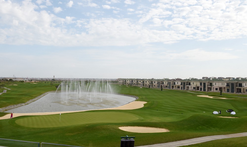 Azerbaijani president, his spouse attend opening of school complex and Golf Club