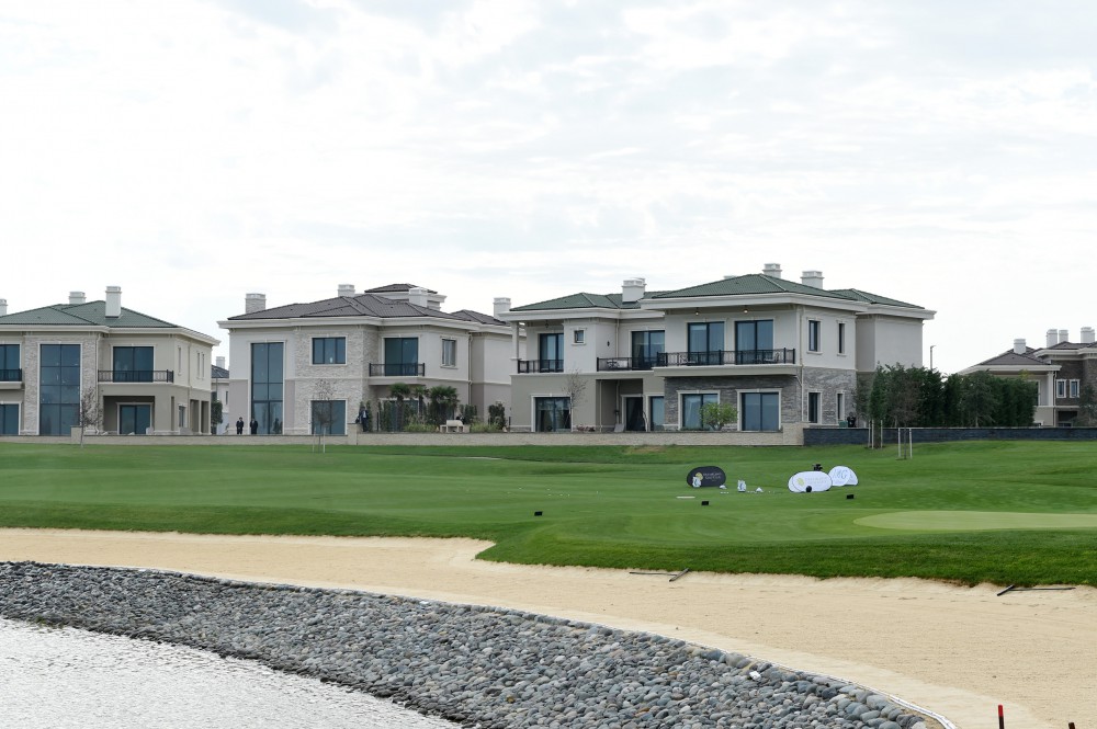 Azerbaijani president, his spouse attend opening of school complex and Golf Club