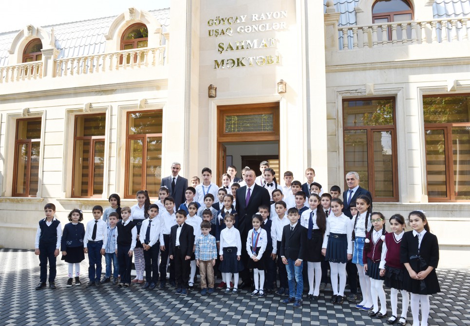 Ilham Aliyev attends opening of chess school in Goychay (PHOTO)