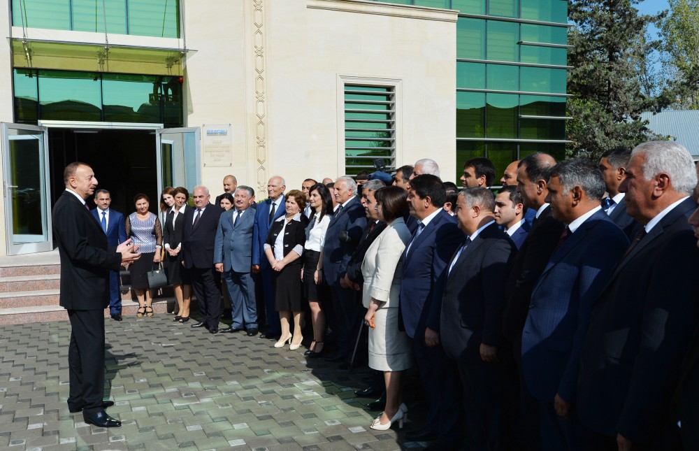 Ilham Aliyev attends ceremony marking finish of project to reconstruct water supply system of Ujar