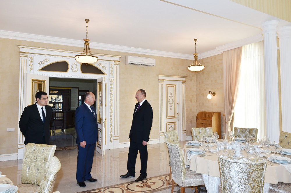 Azerbaijani president reviews roadside recreation center in Ujar