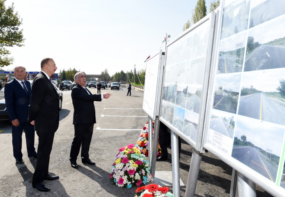President Ilham Aliyev attends opening of Goychay-Ujar highway