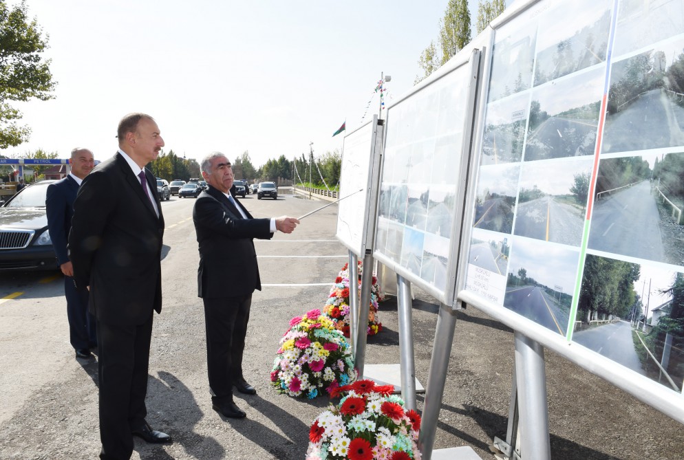 President Ilham Aliyev attends opening of Goychay-Ujar highway