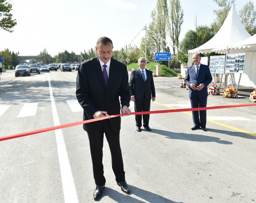 President Ilham Aliyev attends opening of Goychay-Ujar highway