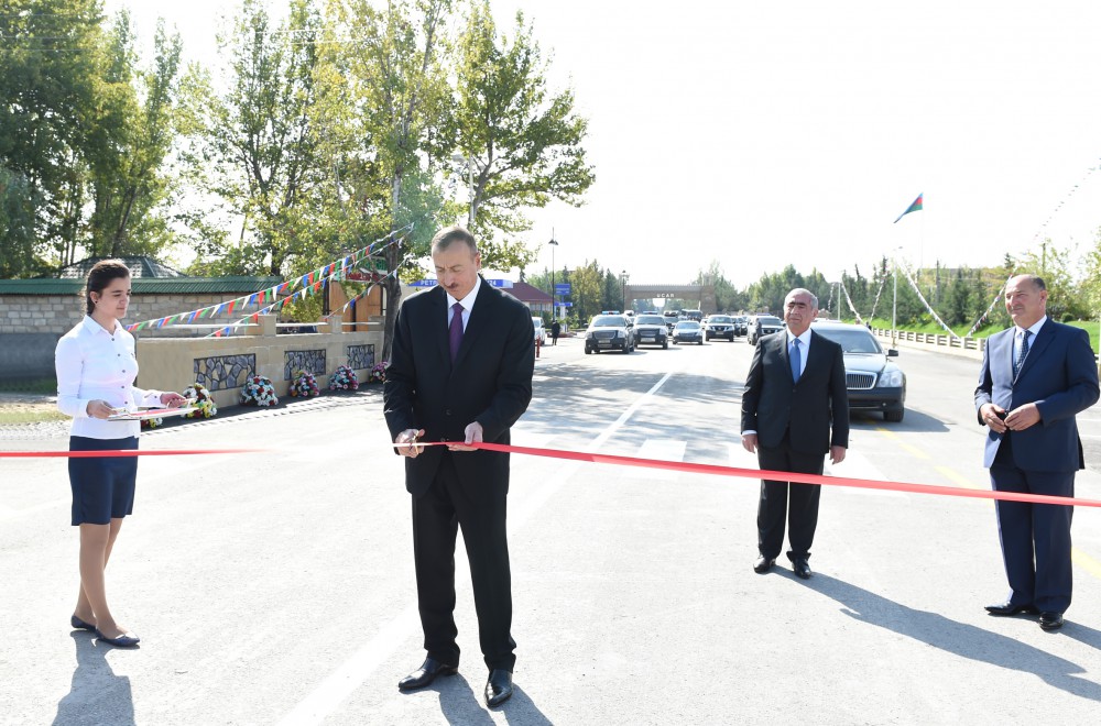 President Ilham Aliyev attends opening of Goychay-Ujar highway