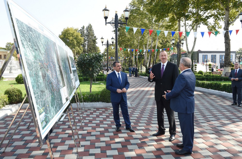 President Aliyev attends ceremony to pump drinking water to Goychay city (PHOTO)
