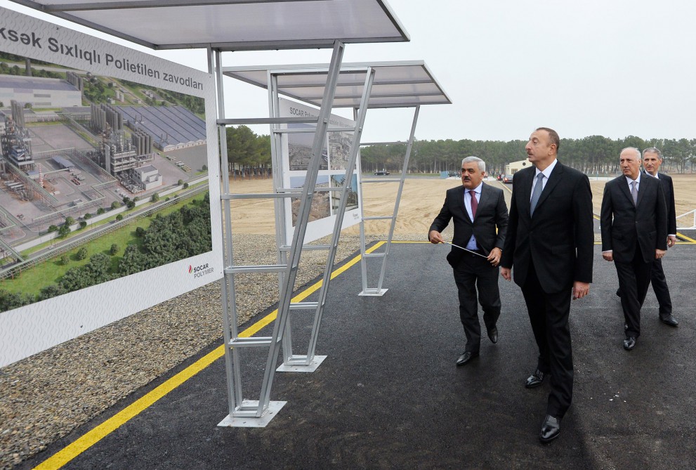 President Aliyev participates in groundbreaking ceremony of High Density Polyethylene Plant in Sumgayit