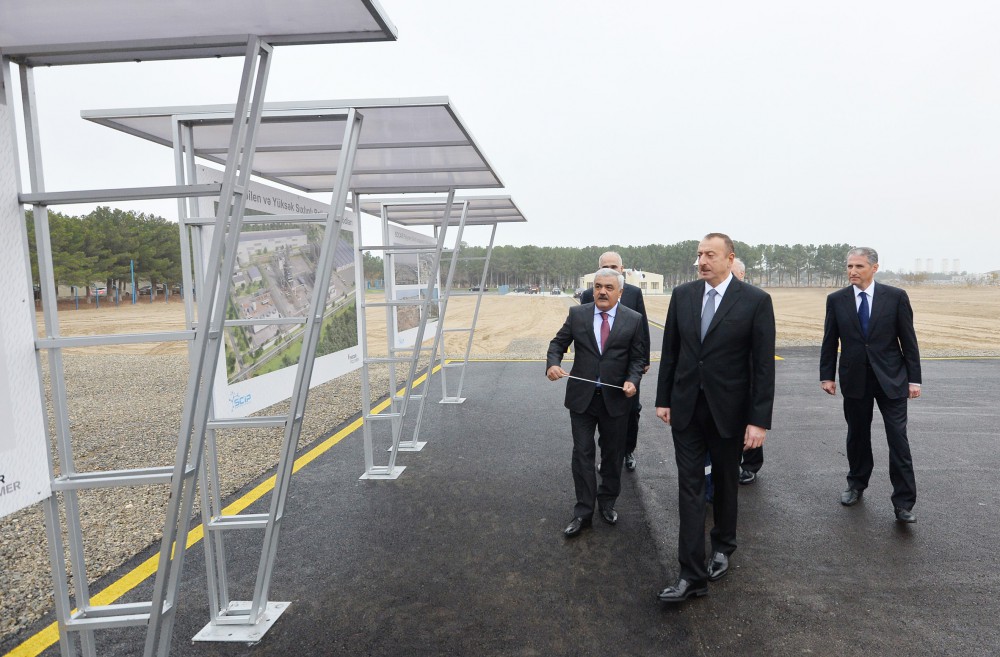 President Aliyev participates in groundbreaking ceremony of High Density Polyethylene Plant in Sumgayit