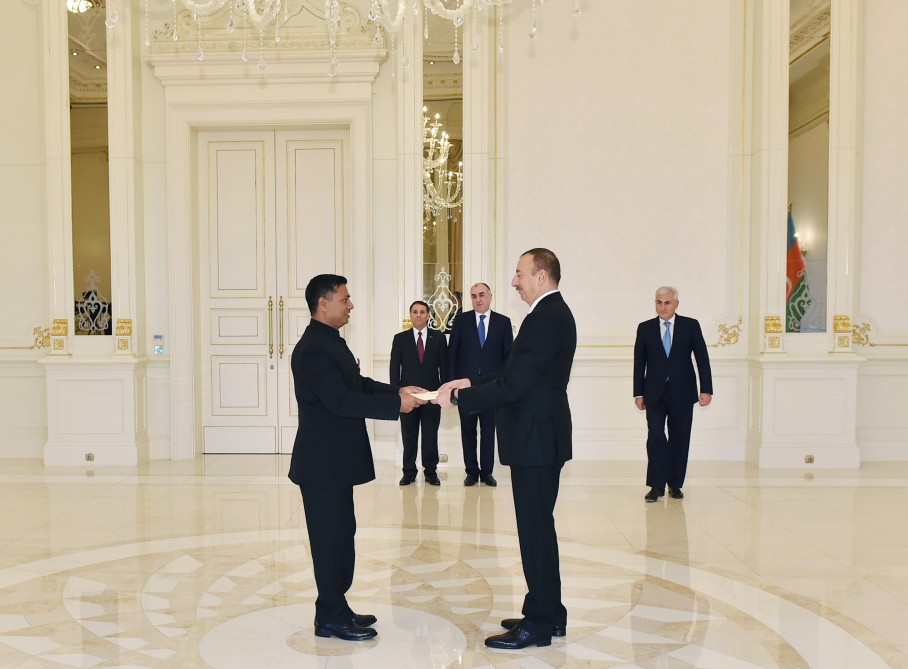 Azerbaijani president receives credentials of incoming Indian ambassador