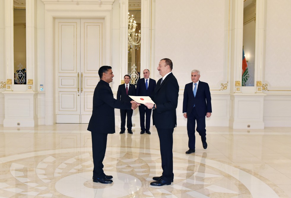 Azerbaijani president receives credentials of incoming Indian ambassador