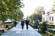 President Aliyev arrives in Zagatala district
