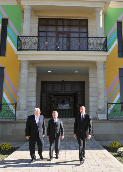 Azerbaijani president attends opening of 160-seat orphanage kindergarten in Shaki