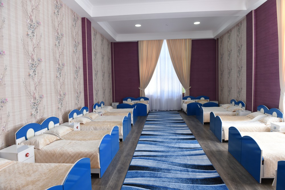 Azerbaijani president attends opening of 160-seat orphanage kindergarten in Shaki