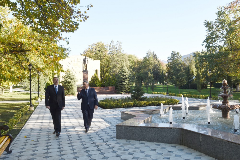 President Aliyev arrives in Zagatala district