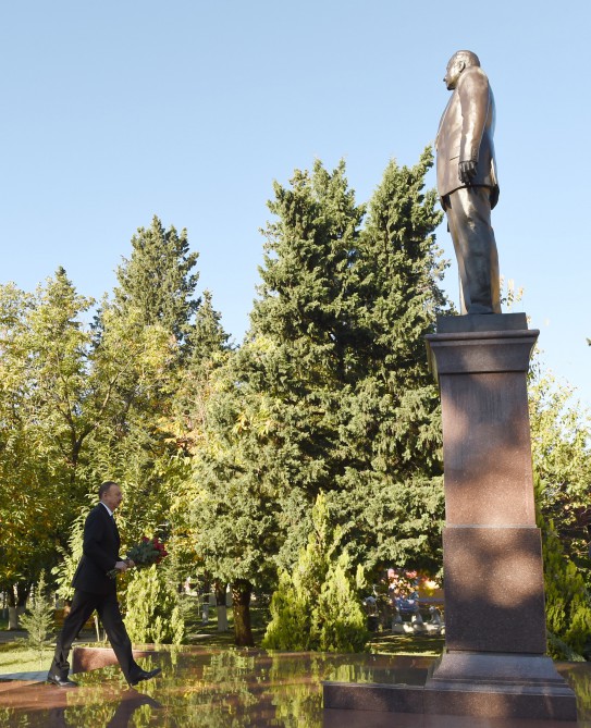 President Aliyev arrives in Zagatala district