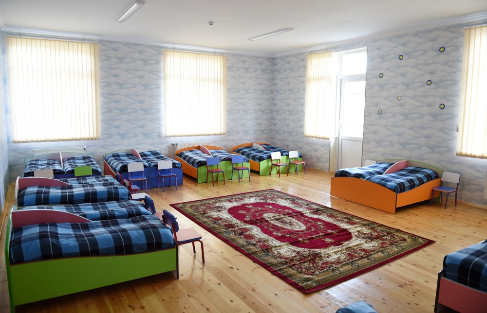 Ilham Aliyev attends opening of kindergarten in Zagatala
