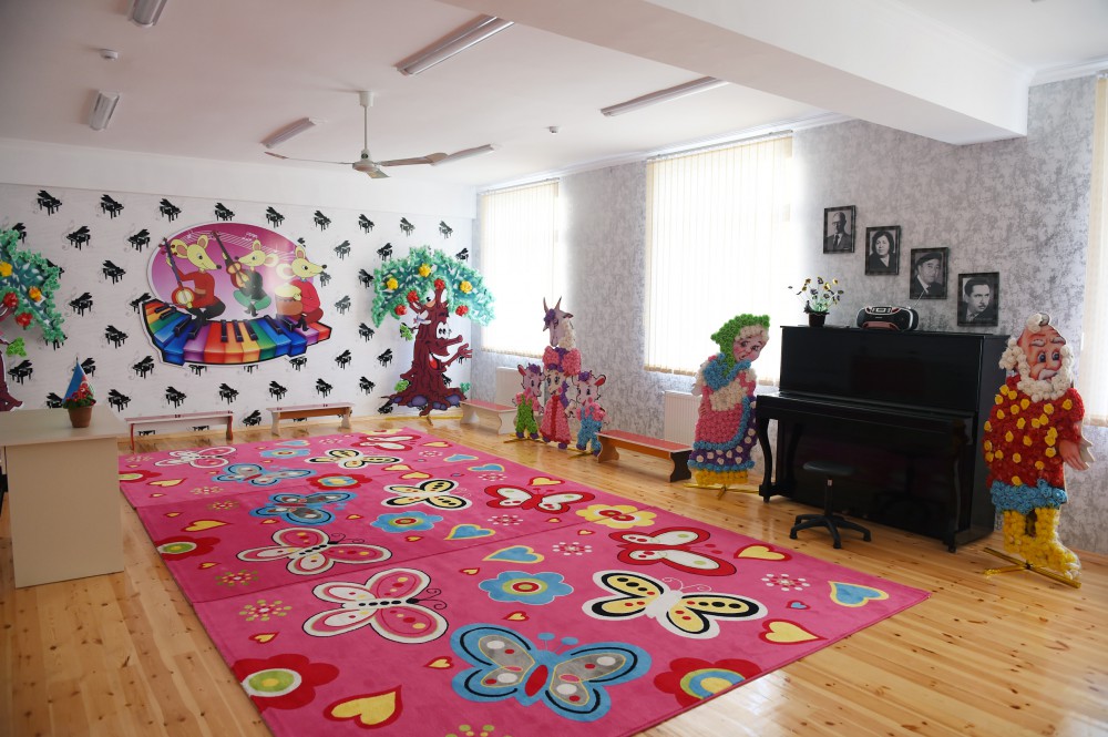 Ilham Aliyev attends opening of kindergarten in Zagatala