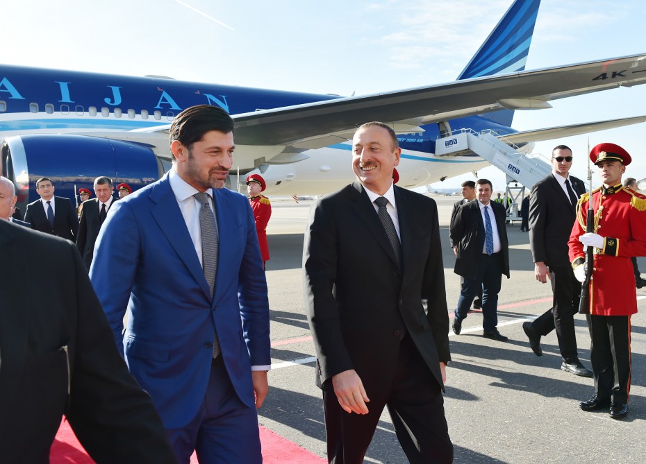President Aliyev arrives in Georgia on official visit