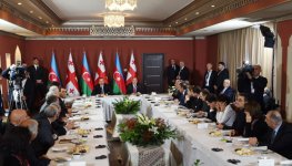 Azerbaijani, Georgian presidents visit "Tea house" training center in Marneuli