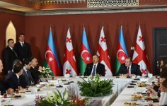 Azerbaijani, Georgian presidents visit "Tea house" training center in Marneuli