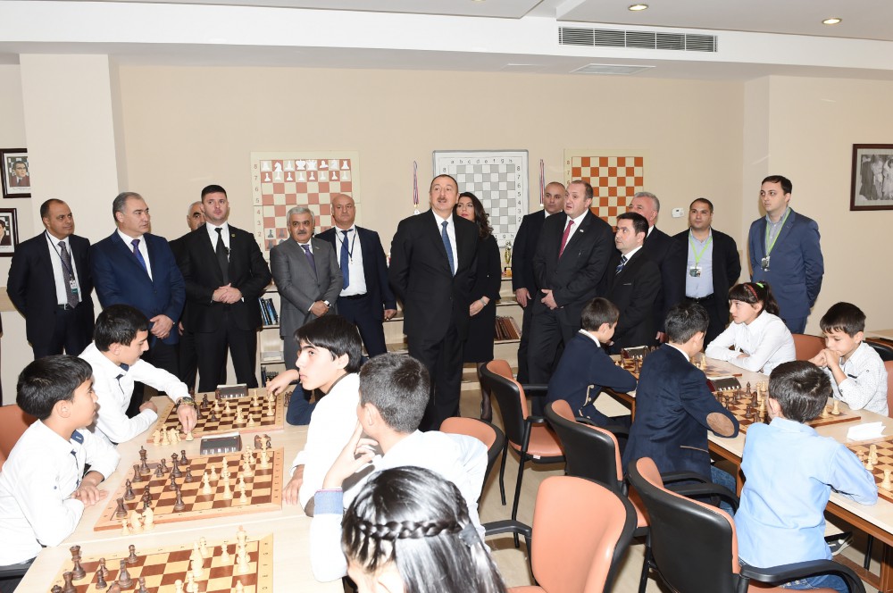 Azerbaijani, Georgian presidents visit "Tea house" training center in Marneuli