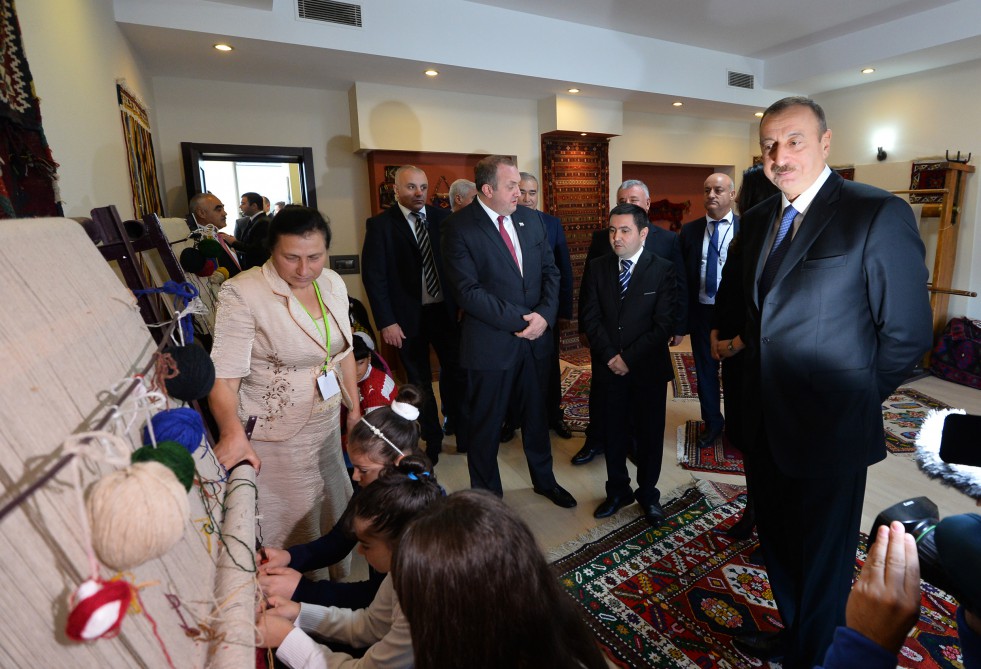 Azerbaijani, Georgian presidents visit "Tea house" training center in Marneuli