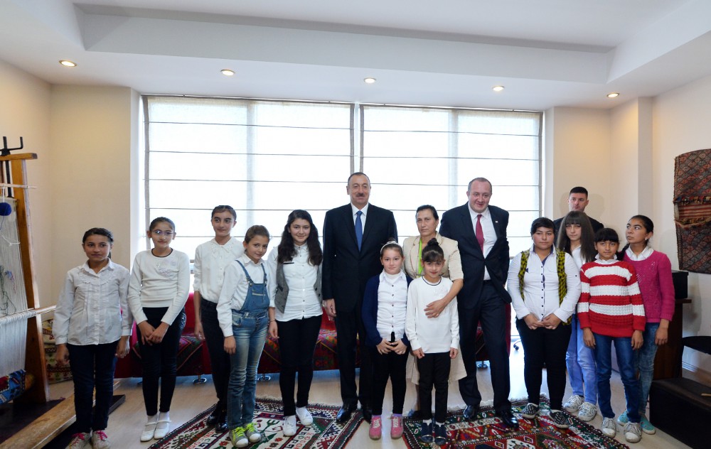 Azerbaijani, Georgian presidents visit "Tea house" training center in Marneuli