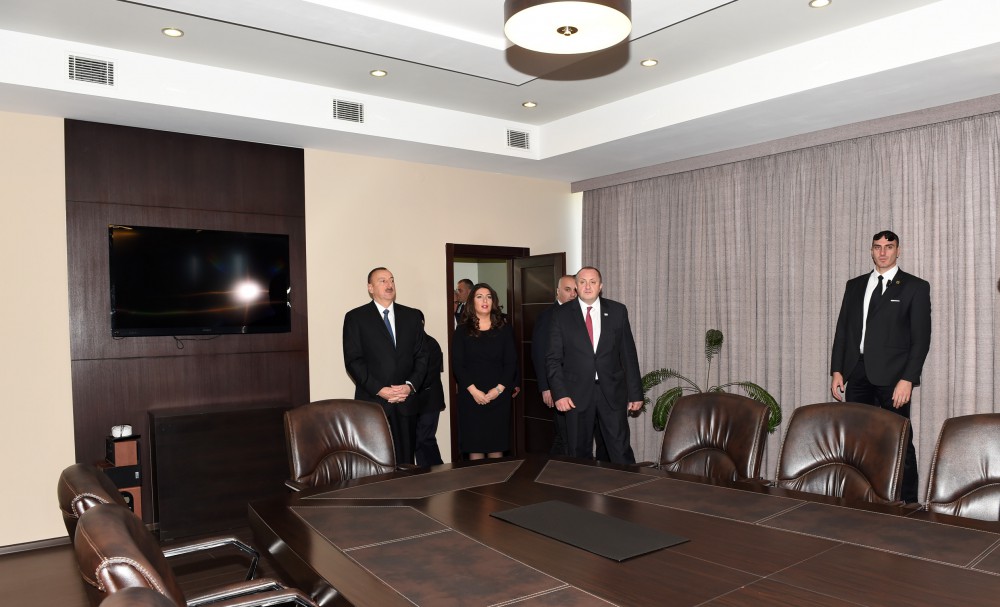 Azerbaijani, Georgian presidents visit "Tea house" training center in Marneuli