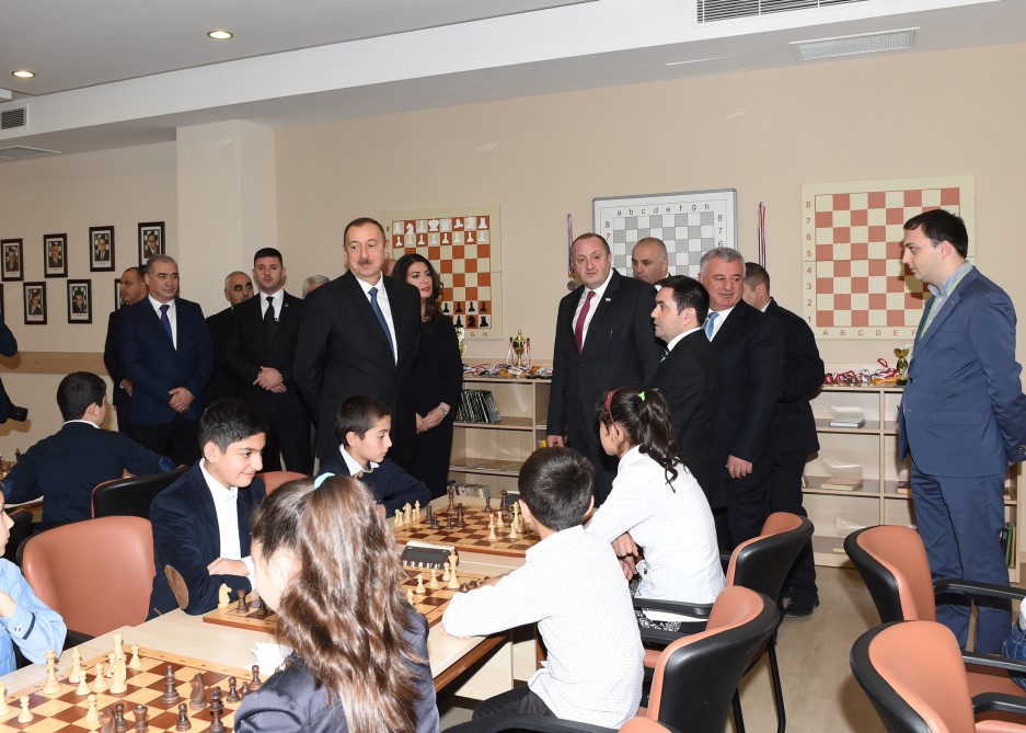 Azerbaijani, Georgian presidents visit "Tea house" training center in Marneuli