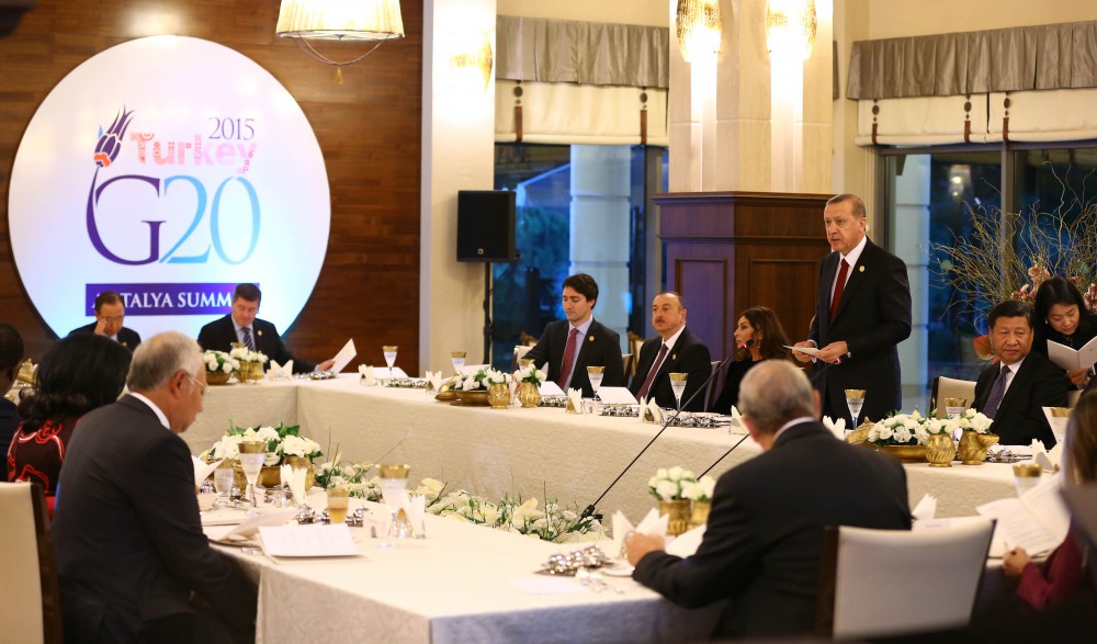 President Ilham Aliyev attended the working dinner hosted by the President of Turkey