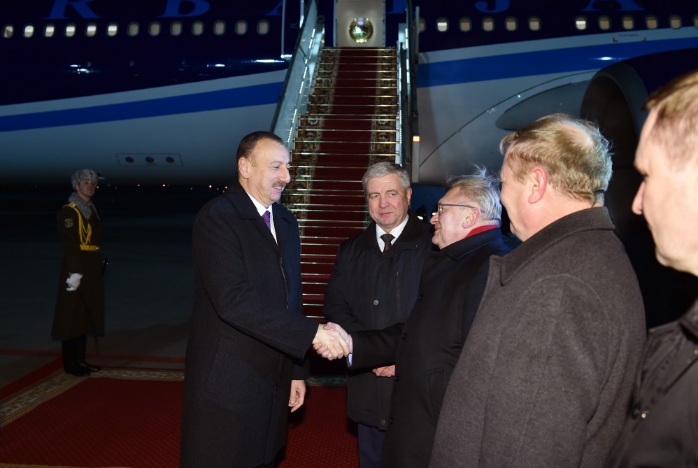 President Ilham Aliyev arrived in Belarus on an official visit